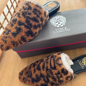 Vince Camuto leopard slip on mule